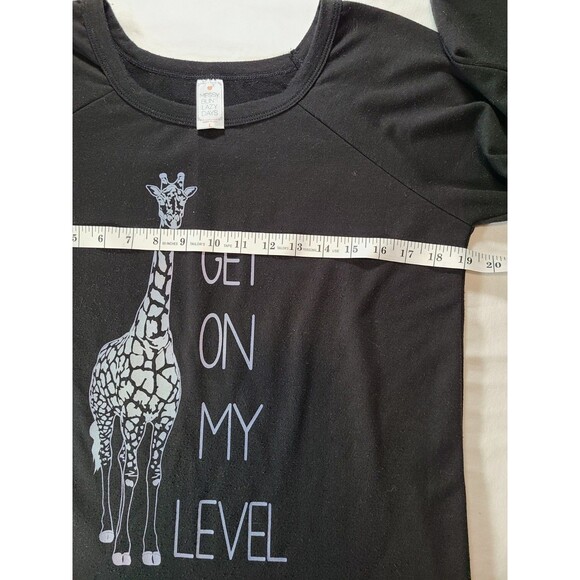 Messy Buns Lazy Days Giraffe Life Sweatshirt Large Funny Tall Zoo Animal Tee - Picture 3 of 7